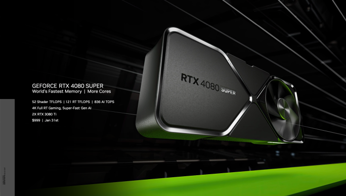 Die Nvidia Geforce RTX 4080 Super wird nur ein wenig schneller, dafür aber günstiger. (Quelle: Nvidia)